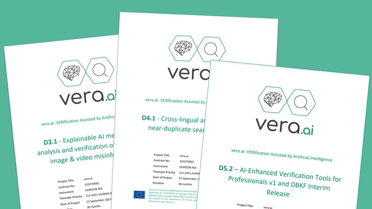 Part of vera.ai's R&D work in a nutshell: publicly available deliverables